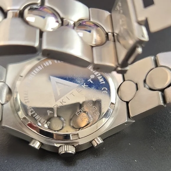 Fossil Blue Dial Silver Band Watch - Picture 6 of 6